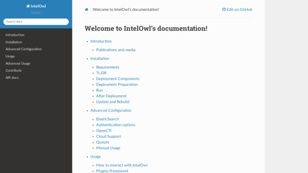 IntelOwl's website screenshot