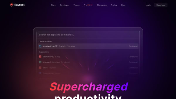 Raycast's website screenshot