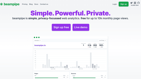 beampipe's website screenshot