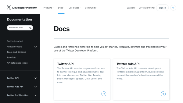 Twitter's website screenshot