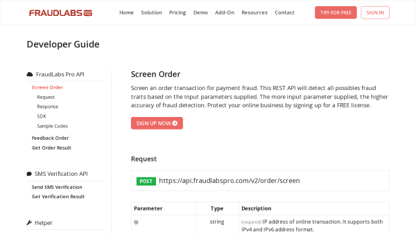 FraudLabs Pro's website screenshot