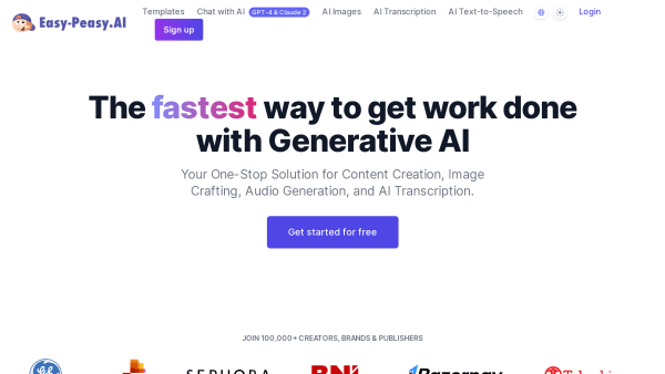 Easy-Peasy.AI's website screenshot