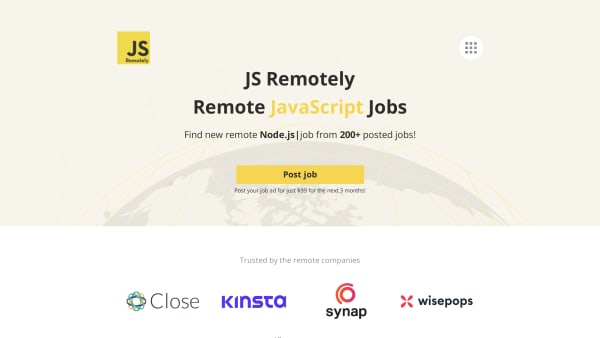 JS Remotely's website screenshot