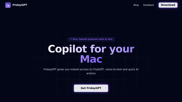 FridayGPT's website screenshot
