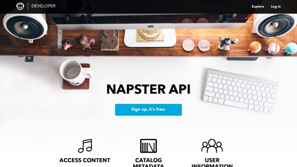 Napster's website screenshot