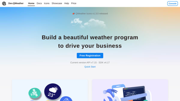 QWeather's website screenshot