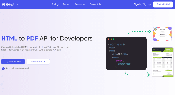 PDFGate's website screenshot
