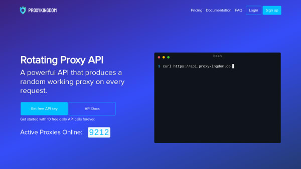 ProxyKingdom's website screenshot