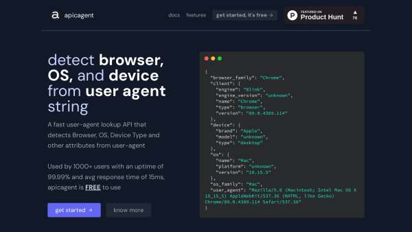 ApicAgent's website screenshot