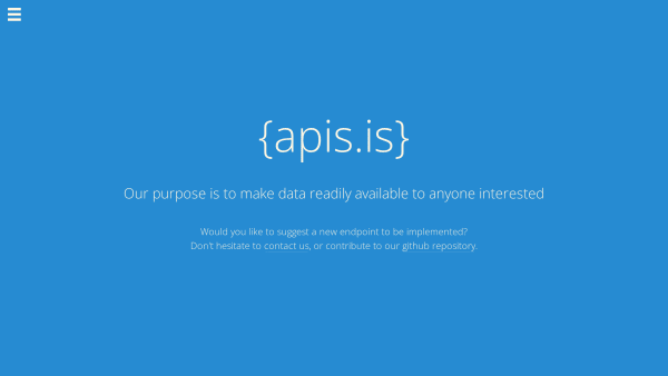 Icelandic APIs's website screenshot