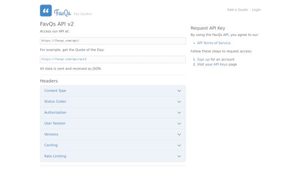 FavQs.com's website screenshot