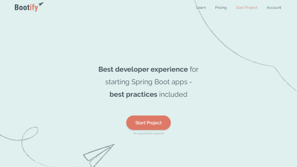 Bootify's website screenshot