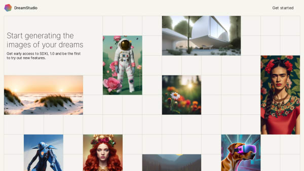 DreamStudio's website screenshot