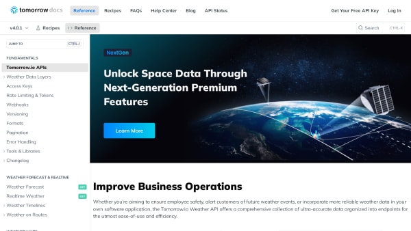 Tomorrow's website screenshot