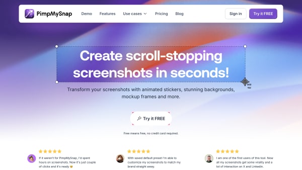 PimpMySnap's website screenshot