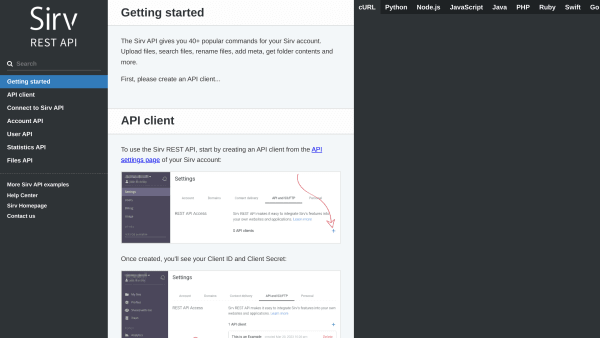 Sirv's website screenshot