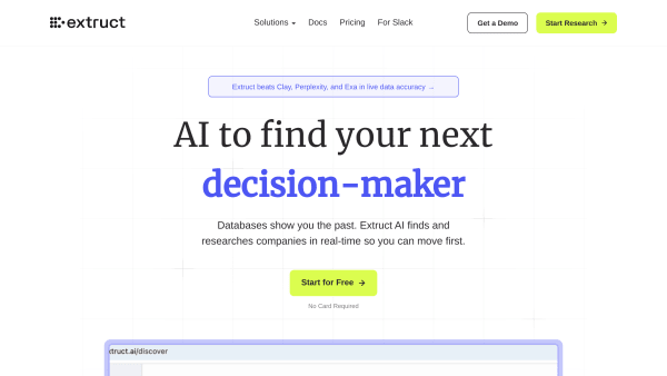 Extruct AI's website screenshot