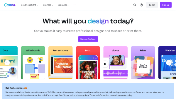 Canva's website screenshot