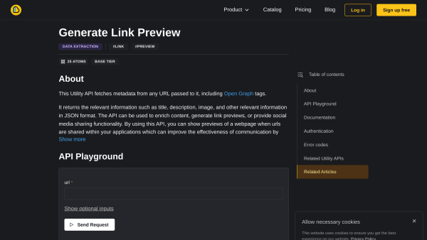 Generate Link Preview (including checking for malicious links)'s website screenshot