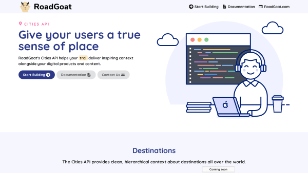 RoadGoat Cities's website screenshot