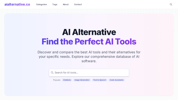 AI Alternative's website screenshot