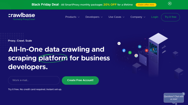 ProxyCrawl's website screenshot