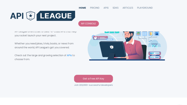 API League's website screenshot