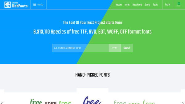 OnlineWebFonts's website screenshot