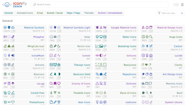 Iconify's website screenshot
