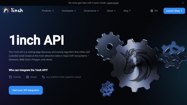 1inch's website screenshot