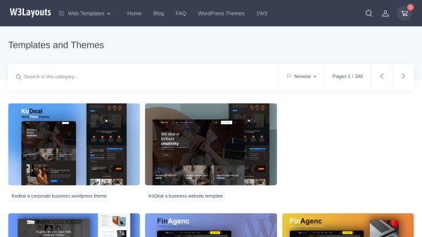 W3Layouts's website screenshot