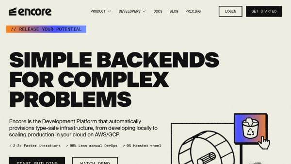 Encore's website screenshot