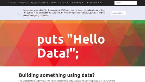 Socrata's website screenshot