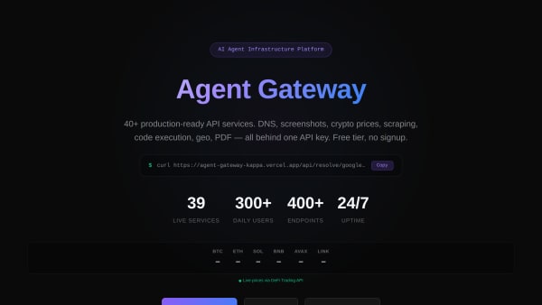 Agent Gateway's website screenshot