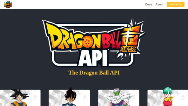 Dragon Ball's website screenshot