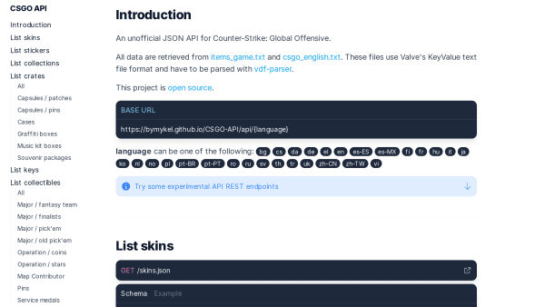 CSGO's website screenshot