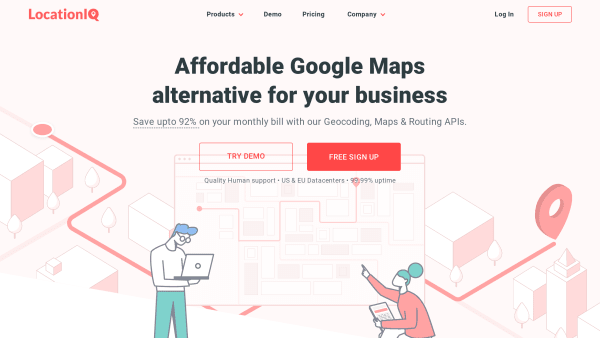 LocationIQ's website screenshot