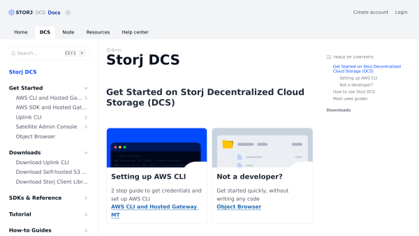Storj's website screenshot
