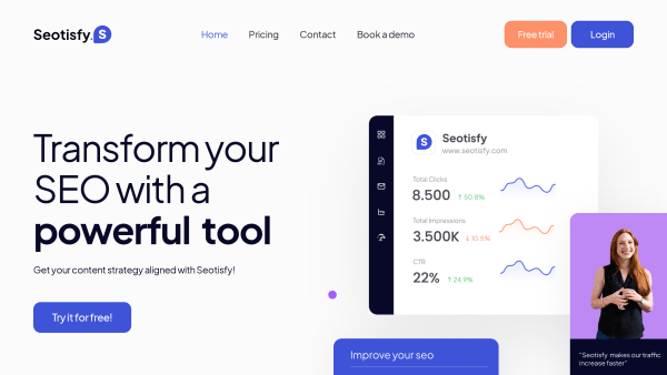 Seotisfy's website screenshot