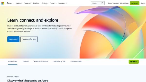 Azure's website screenshot