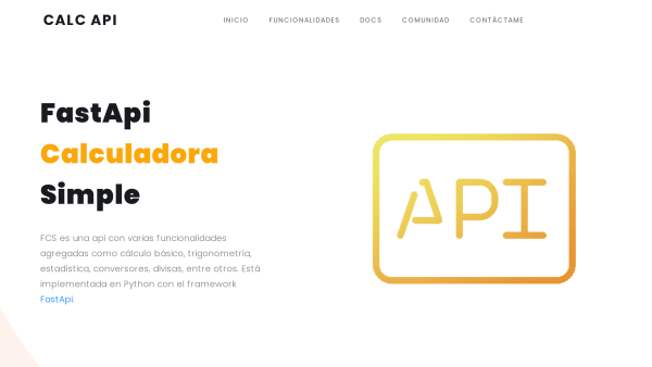 FastApi Simple Calculator's website screenshot