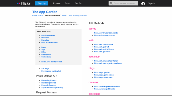 Flickr's website screenshot