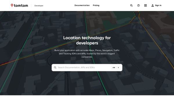 TomTom's website screenshot