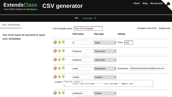 ExtendsClass's website screenshot