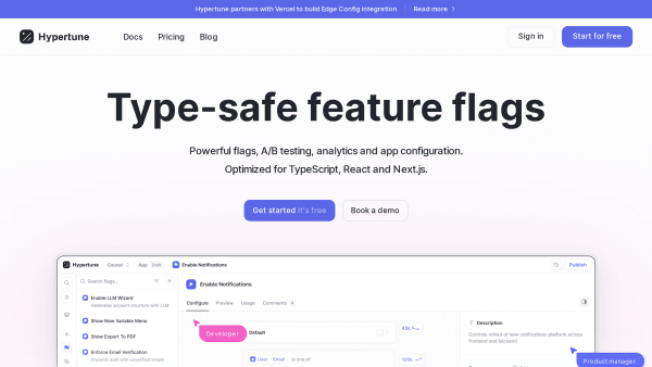 Hypertune's website screenshot
