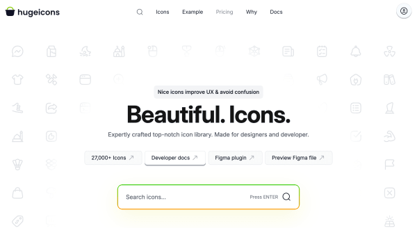 Hugeicons's website screenshot