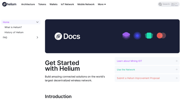 Helium's website screenshot