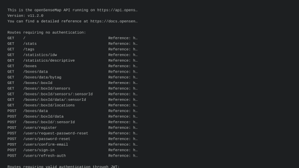 openSenseMap's website screenshot