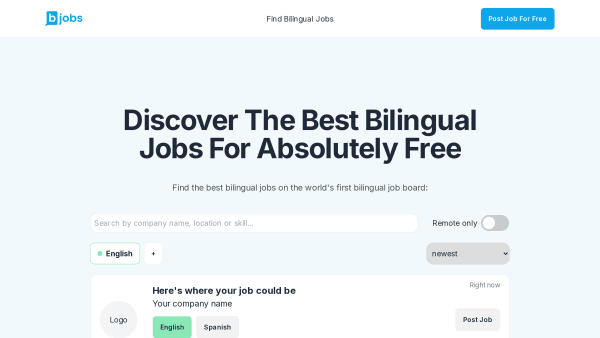 BilingualJobs.io's website screenshot