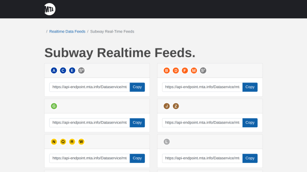 MTA's website screenshot